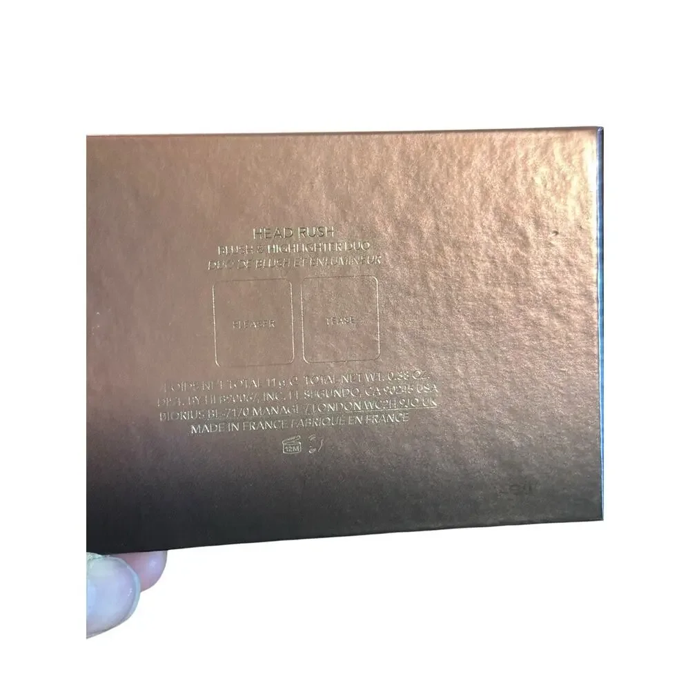 HAUS Laboratories Head Rush Blush & Highlighter Duo Pleaser Tease Orange 11g